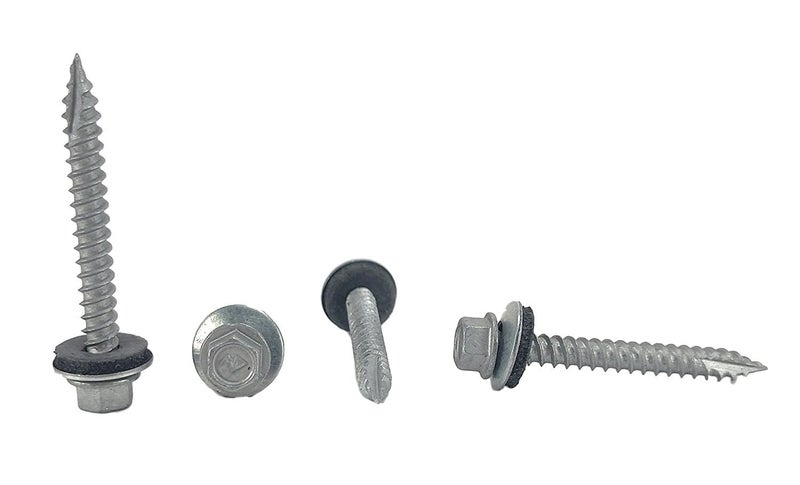 Chenango Supply - N.9 x 1inches Hex Washer Head Metal Roof Screw Self Starting/self Tapping Metal to Wood, Sheet Metal Roofing, siding Screws with EPDM Washer Seal. 100 PCS (N.9 x 1 - Image 1